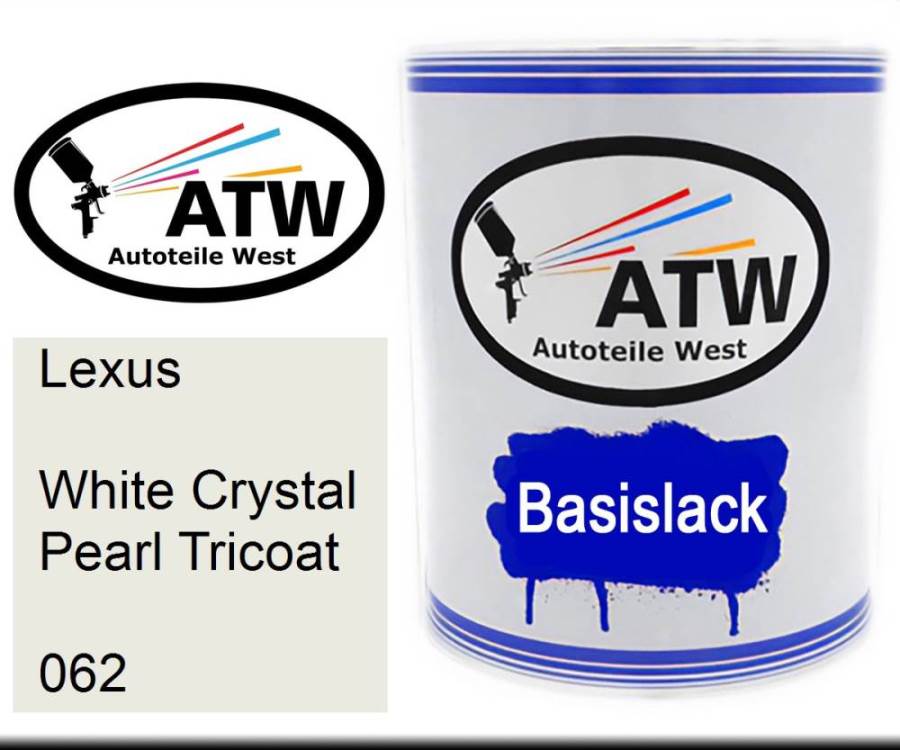 Lexus, White Crystal Pearl Tricoat, 062: 1L Lackdose, von ATW Autoteile West.